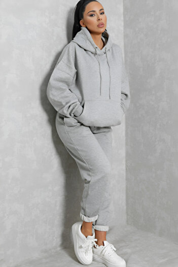 BARLİZ Women's High Waist Trend Oversize Jogger Tracksuit Set