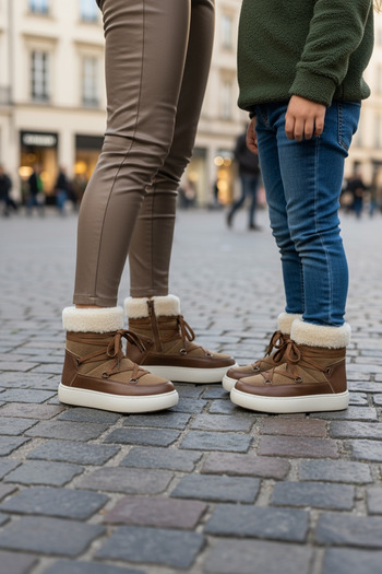 JOJO KIDS unisex παιδικές αδιάβροχες μπότες, μπότες ανθεκτικές στο κρύο καιρό, με φερμουάρ, φλις επένδυση, αντιολισθητική σόλα