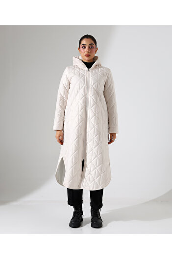 Fi'l Arz Fashion Women's Long Quilted Puffer Plus Size Coat