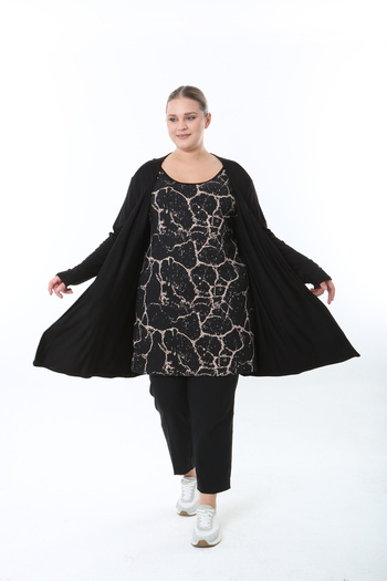 XL Modam Women's Lycra One-Piece Plus Size Tunic Cardigan