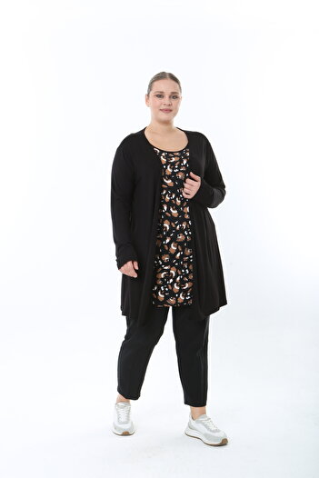 XL Modam Women's Lycra One-Piece Plus Size Tunic Cardigan