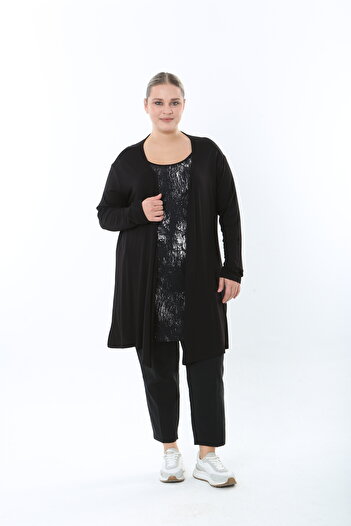 XL Modam Women's Lycra One-Piece Plus Size Tunic Cardigan