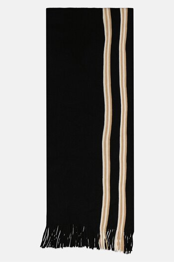 CELIO Men Textured Scarves 195 x 35 Cm, Black/Beige