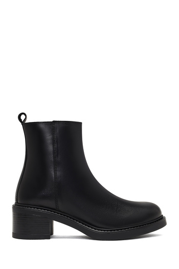 Derimod Women's Black Zippered Leather Boots 25Wfd187418