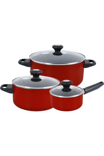 Prestige Classique Pro Aluminium Cookware | Non Stick Interior| Durable & Light Weight Red, Sets of