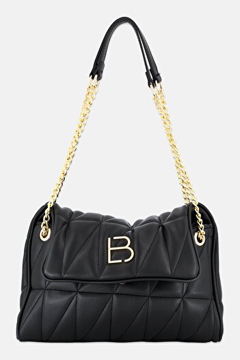 Lucky Bees Women Brand logo Shoulder Bag, Black