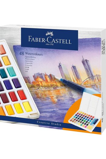 STOREMAX Polysight Studio Tablet Set, 48 Colors, Water-Based Pigment, with Mixing Palette and Accessories, Carry