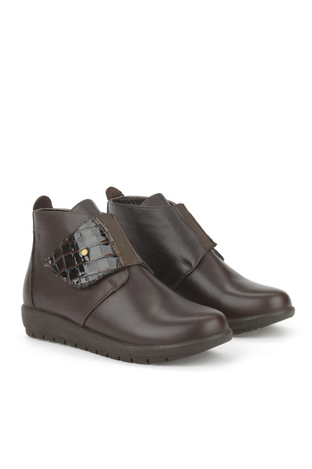 Ziya , Γυναικείες Μπότες Comfort από Γνήσιο Δέρμα 1531022Z7551 Καφέ