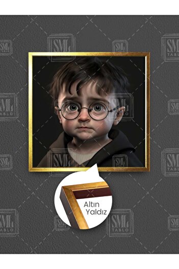 SML TABLO Pictură pătrată pe pânză cu rame, drăguță, cu magicianul Harry Potter, pentru copii, școala de vrăjitorie din Hogwarts
