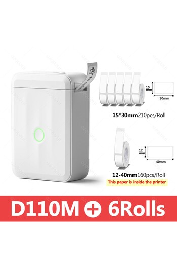 Choice3 D110M Add 6Rolls Niimbot D110 Smart Portable Label Printer Mini Pocket Thermal Sticker Maker Self-ad