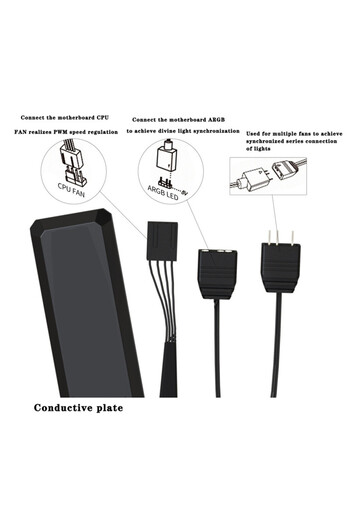 Choice5 A-RGB Other Black Cable ICE Whale WX-1 Wire-Splicing PC Case Cooling Fan ARGB Mirror Cycle Light Eff