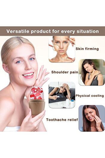 genernic Ice Face Roller Massager | Silicone Mold, New Coffee Color, Reduces Puffiness/Migraines
