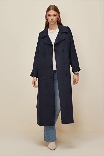 Alvina Belted Suede Trench Coat 10986