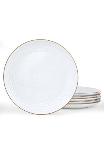 Famiware Jupiter 6-Piece 10.25" Dinner Plates – White, Scratch-Resistant, Microwave & Dishwasher