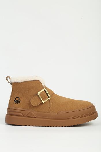 Benetton Tan Women's Boots Imported Bni-12047