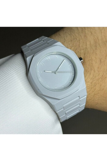 FANDER BLUE Luxury Arabic Numeral Watch with 40mm Grey Fiber Strap