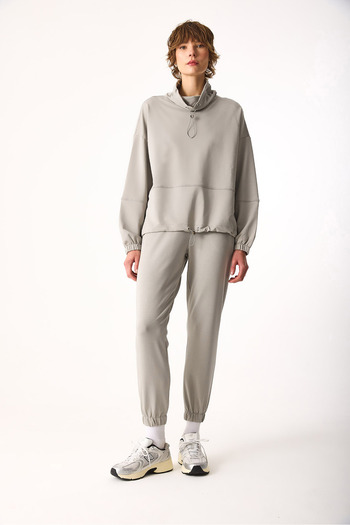 VENA Γυναικείο παντελόνι με ελαστικό πόδι Slim Straight-Grey
