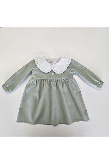 Nolis Green dress with collar for girls