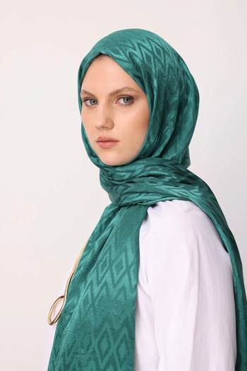 Mooncorn Tile Pattern Shiny Jacquard Shawl