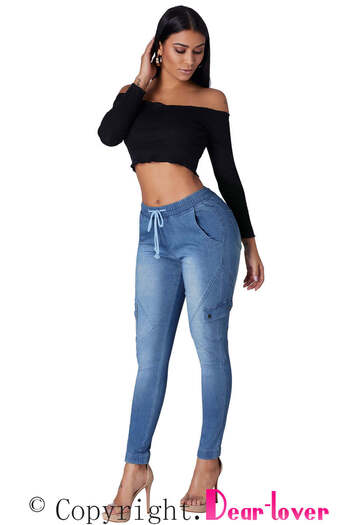 WildFashion Denim pants with side pockets G656-4