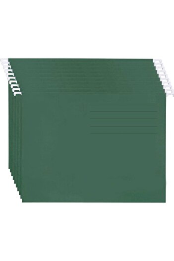 MARKQ Hanging File Folders Pack of 10 Dark Green Suspension Files for Filing Cabinet School Office