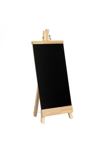 SHOPIENS Decorative Black Chalkboard with Wooden Easel 18 x 40 cm