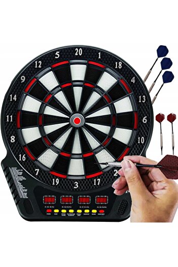 Selgot Electronic Darts Board, Automatic Scoring, 6 Darts, 24 Tips, 43 x 51.5 cm