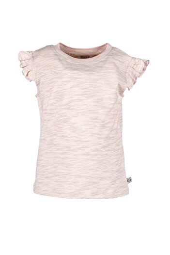 Ozmoz By Mukadder Özden Organic Striped Pink Summer Girl's T-Shirt