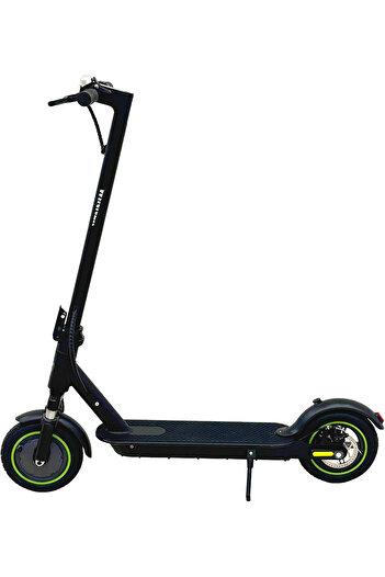 Generic Electric Scooter, Black with Green Accents, Digital Display, Foldable Design, Disc Brake Syst