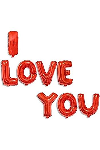 MARKQ Red I Love You Balloon Banner 16 Inch Foil Letters for Valentine, Wedding & Party Decorations