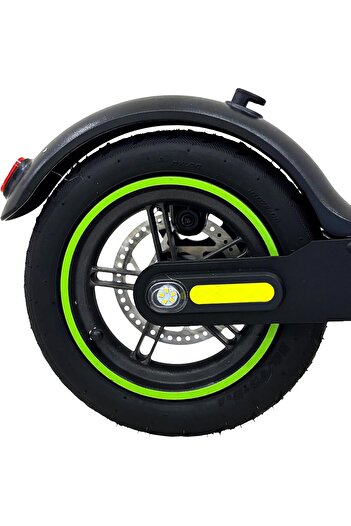 Generic Electric Scooter, Black with Green Accents, Digital Display, Foldable Design, Disc Brake Syst