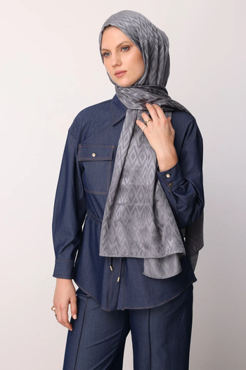 Mooncorn Tile Pattern Shiny Jacquard Shawl