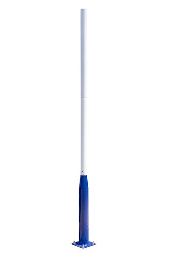 RFAN Metal Pole for Solar Lamps with Flange, 5M, White/Blue