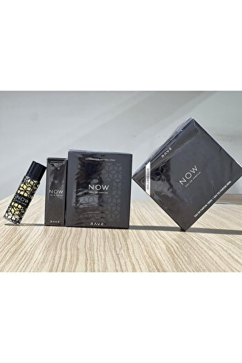 rave Now perfume, 100 ml, and a smaller one, 30 ml.