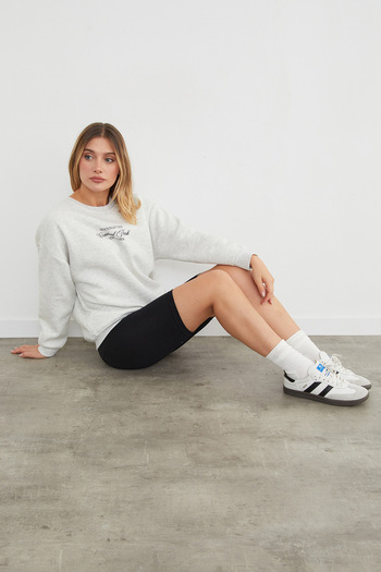 Fulla Moda 3 Thread Manhattan Printed Crew Neck Sweatshirt