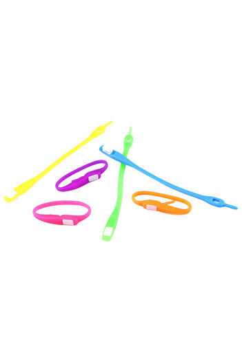 Crisalida Multicolored silicone elastic shoelace set, 6 pieces
