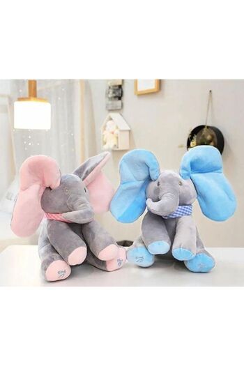 OEM Plush toy, Peek a Boo elephant, sings, plays Cucu Bau and covers the face with its ears