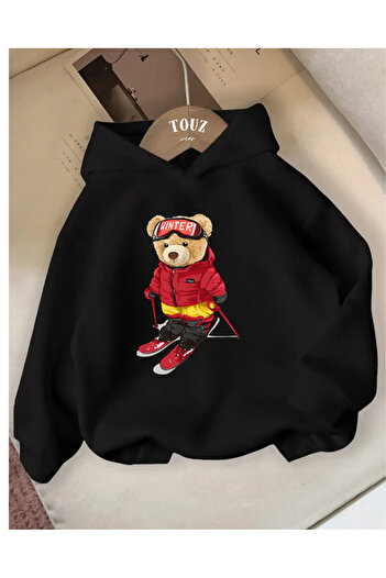 Touz Moda Χοντρό φούτερ με κουκούλα Young Winter Bear με 3 κλωστές