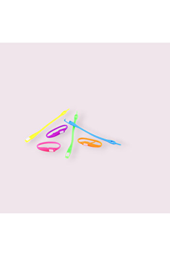 Crisalida Multicolored silicone elastic shoelace set, 6 pieces