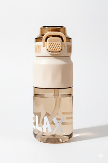 Bisbell 600ml Portable Water Bottle with Straw | BPA-Free | Leak-Proof Gym Office,BB4054