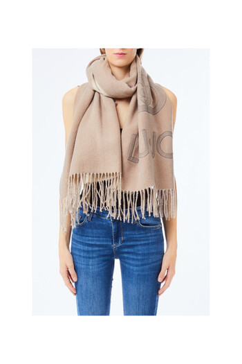 Liu Jo Women's Embossed Logo Patterned Pink Shawl & Scarf & Foulard 2f5023t0300-71105