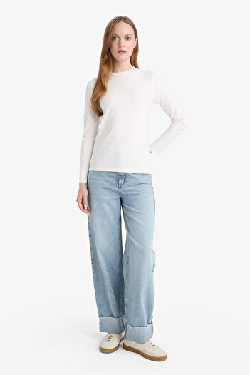 DeFacto Slim Fit Slim-Fitting Half Turtleneck Long Sleeve Tunic F9610Ax25Au