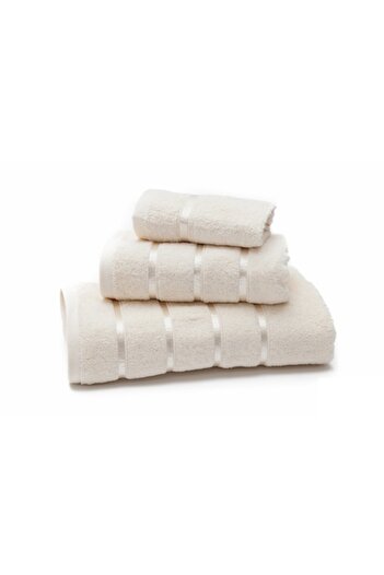 Valentini Bianco Set 3 towels 70 x 140, 50 x 100, 30 x 50 cm, Cream, 100% Cotton, 500gr/m²