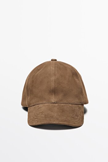 Massimo Dutti Süet deri şapka