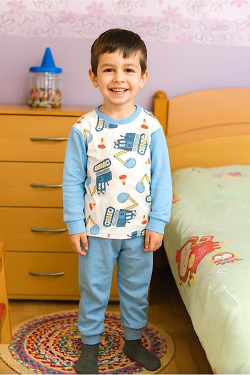 MİLAYS LİFE HOME COLLECTİON SET DE PIJAMĂ COLORATĂ 100% BUMBAC CU IMPRIMARE PERSONAJE PENTRU BĂIEȚI