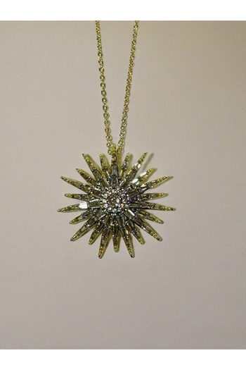 QUEENELA Zircon Stone Gold Round Women's Necklace