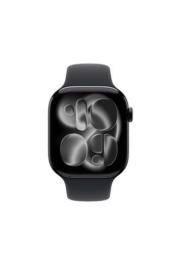 Apple Watch Series 11 GPS 46mm Jet Black Aluminium Case with Black Sport Band - M/L