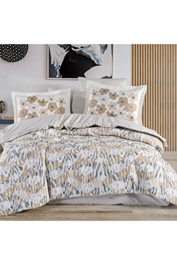Hobby home collection Penny Stone - Double Poplin Quilted Duvet Cover Set