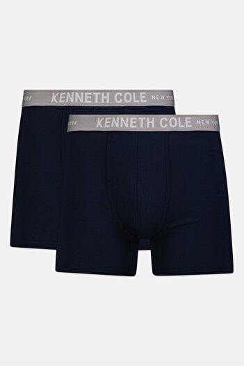 Kenneth Cole Men 2 Pack Brand Logo Trunks, Navy