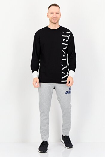 Ivy Park Men Sportswear Fit Long Sleeves Graphic Print Sweatshirt, Black